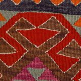 3x12 Kilim Red & Purple  Runner Rug, 102x355Cm