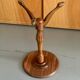 Tripod pedestal table in varnished waxed wood