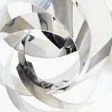 Suspension giant spiral-shaped chandelier in chrome 1970 vintage space age pop 70's seventies during light