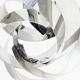 Lustre suspension en forme de spirale géante en chrome 1970 vintage space age pop 70's seventies pendant light
