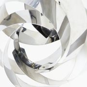 Suspension giant spiral-shaped chandelier in chrome 1970 vintage space age pop 70's seventies during light