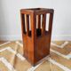 Vintage brutalist umbrella stand made of solid wood.