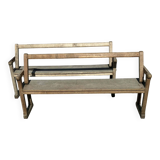 2 wooden benches