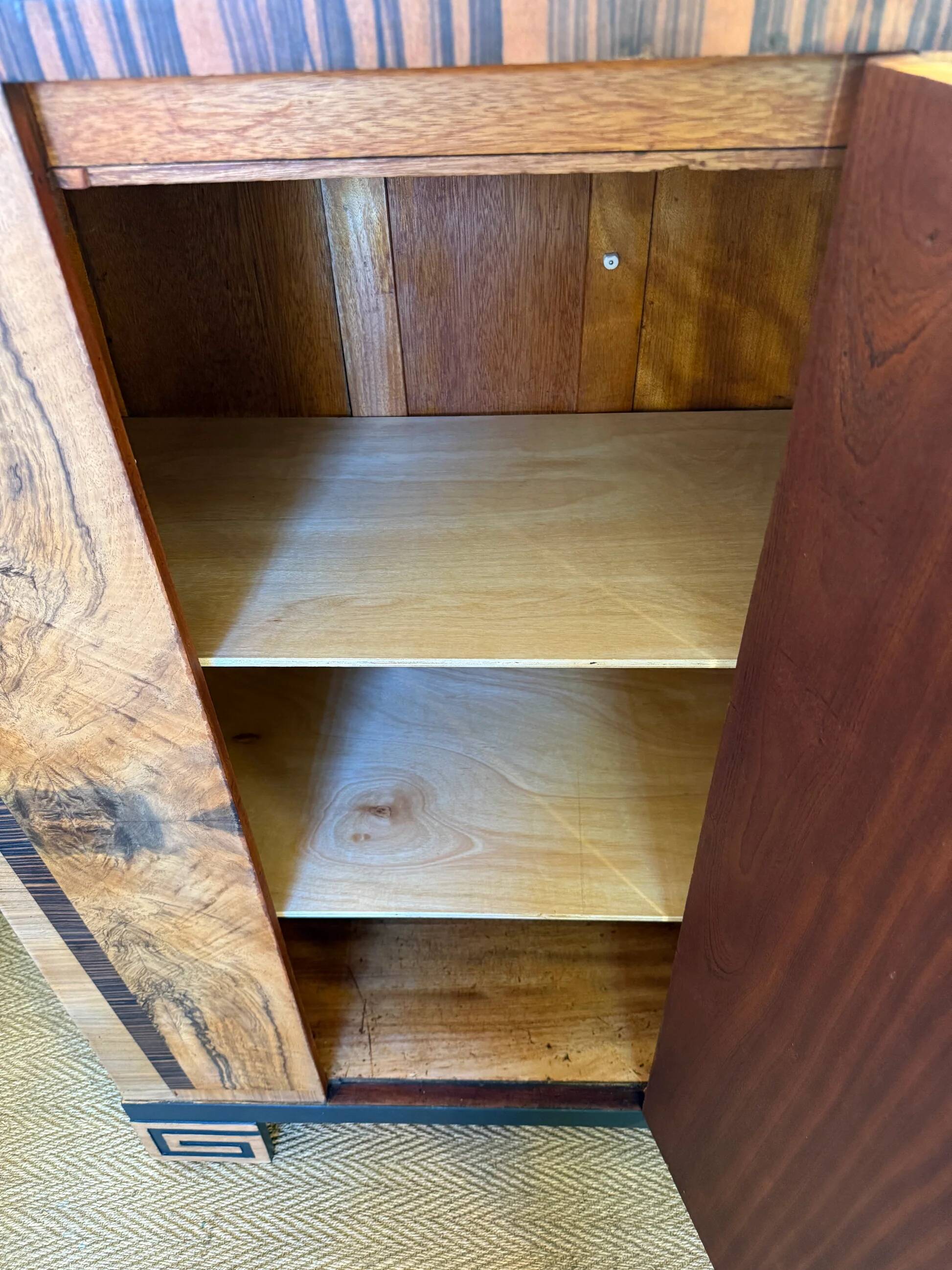 Vintage art deco storage furniture (dresser, wardrobe) in burr walnut