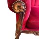 Vintage red baroque armchair / three-seater sofa