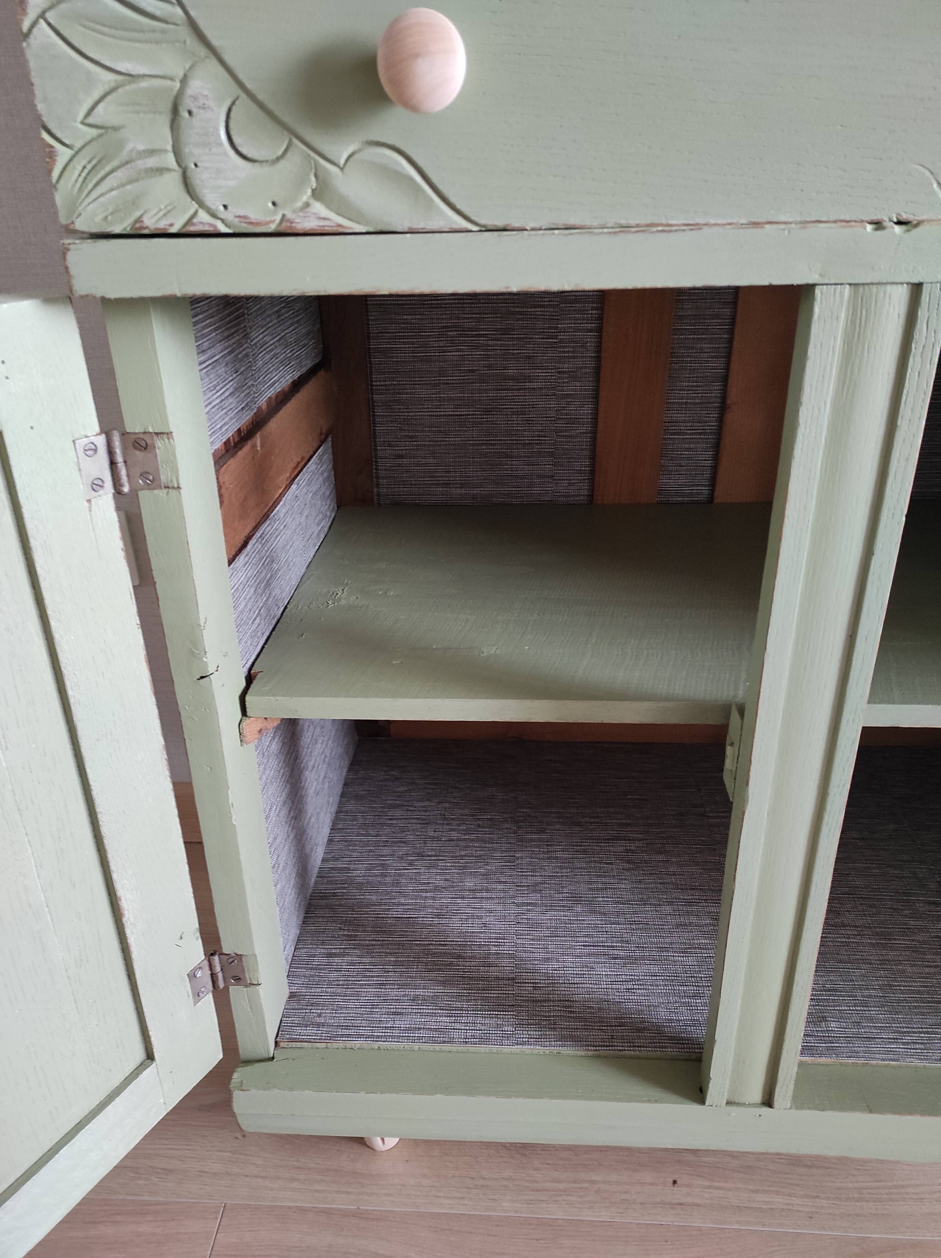 Khaki green Art Deco dresser