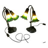 Pair of nymphea lamps