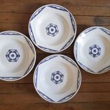 Set of 4 soup plates New earthenware from Givors