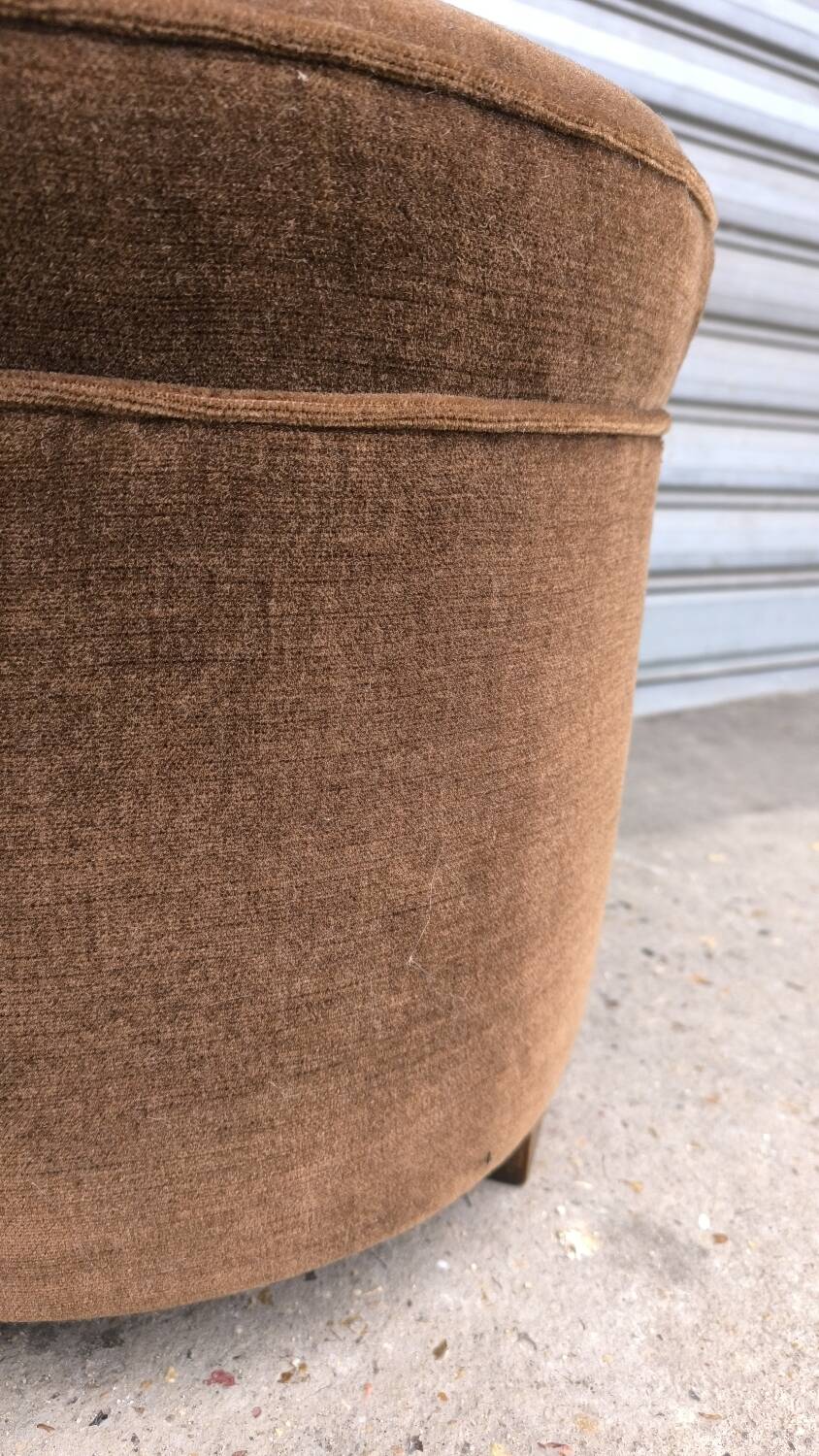 1960s velvet pouf