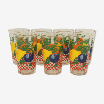 Set de 7 verres à orangeade VMC Reims 1960