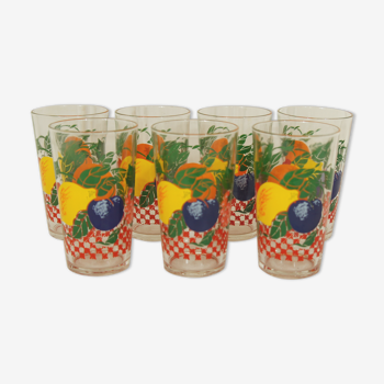 Set of 7 glasses to orangeade VMC Reims 1960