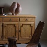 Rustic tribal Lobi chair from West Africa, Burkina Faso, Wabi Sabi, 1940s.