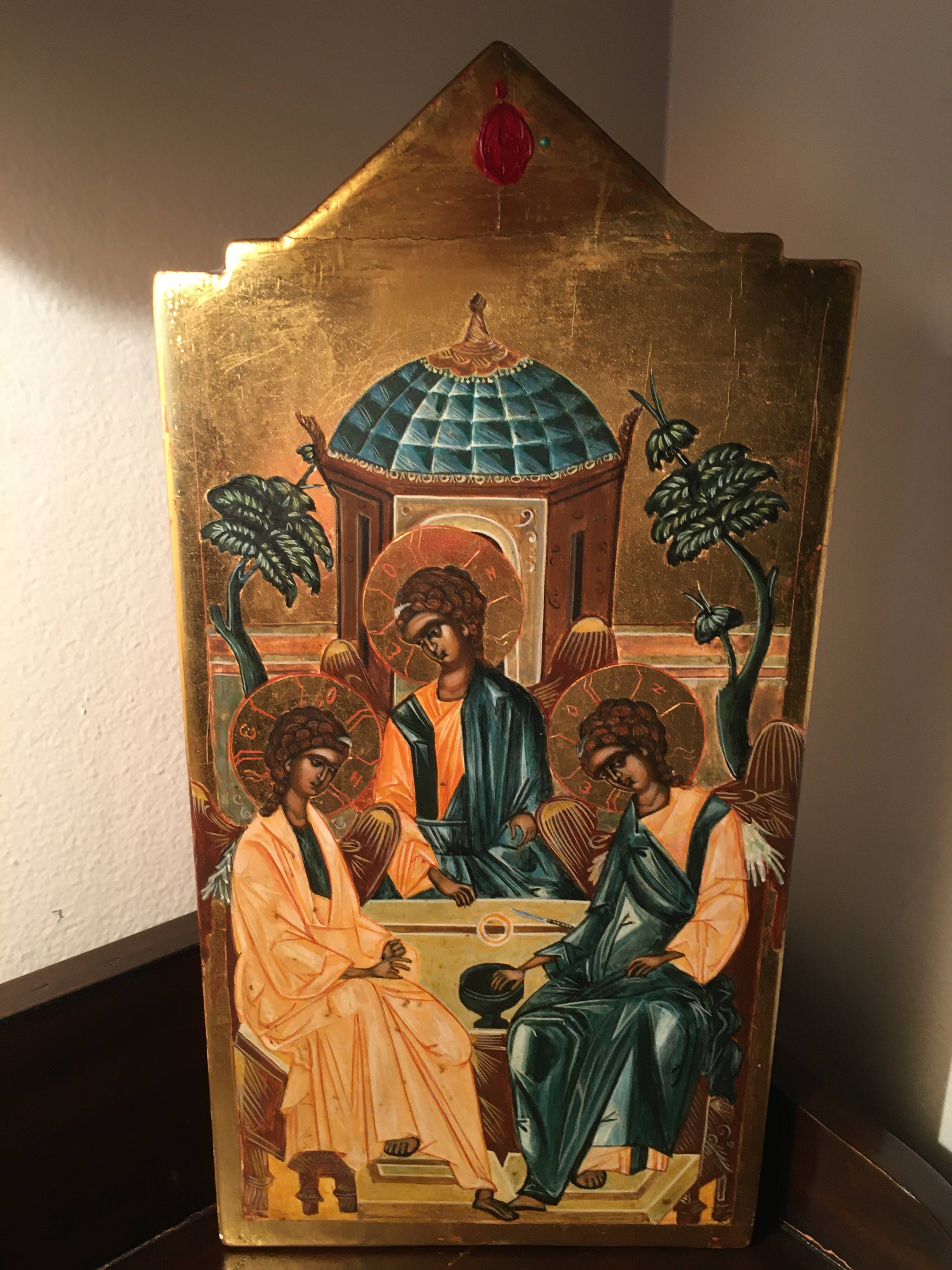 Hand painted icon on wood