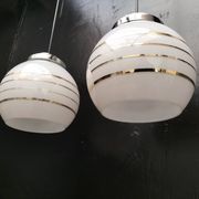 Pair of opaline pendant lights