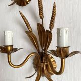 Hollywood Regency Italian wheat ear sconces