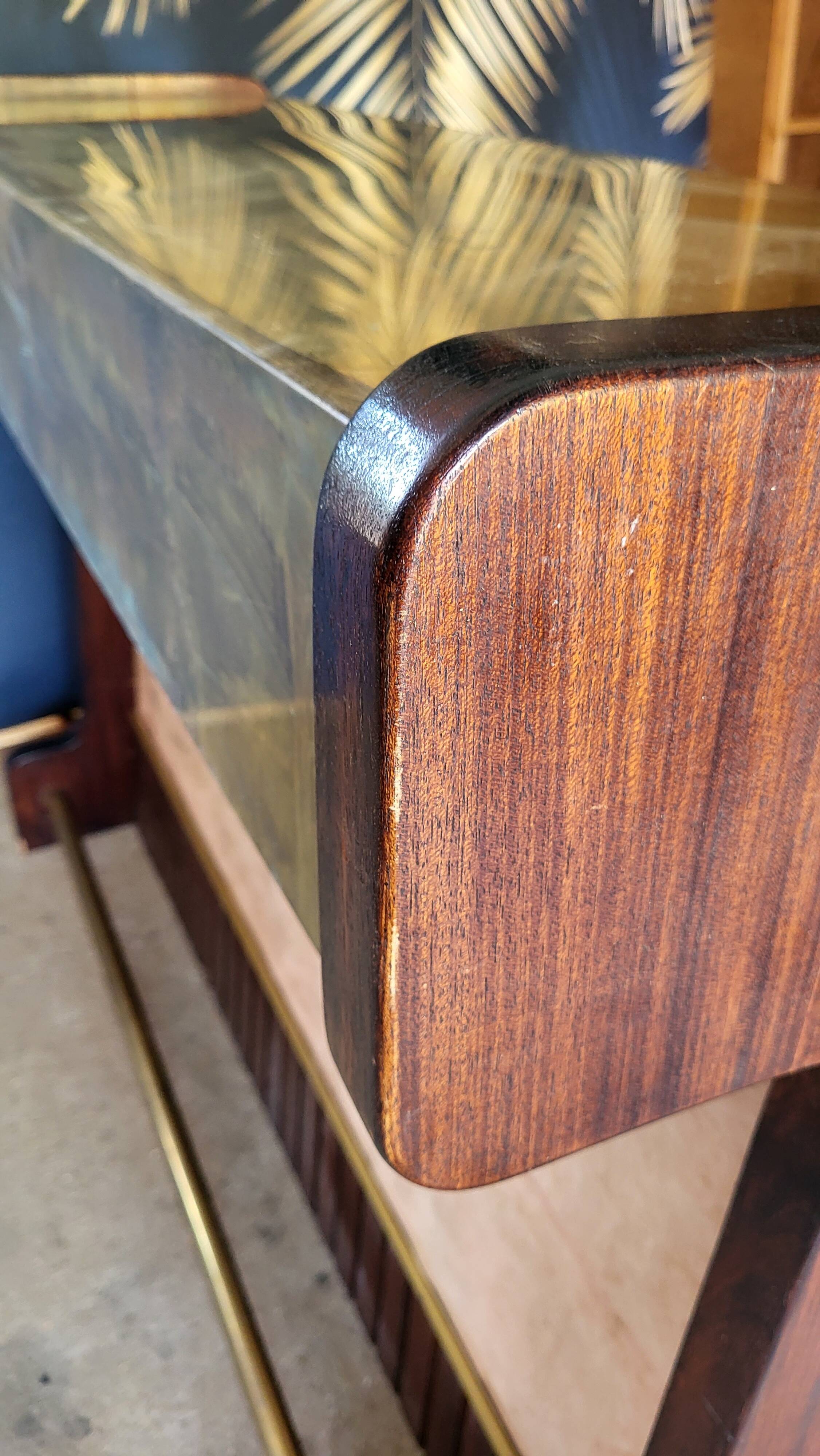 Palissandre and vintage brass bar counter from the 1960s.