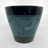 Large blue and green glazed ceramic planter • Ü Keramik • 1960-70
