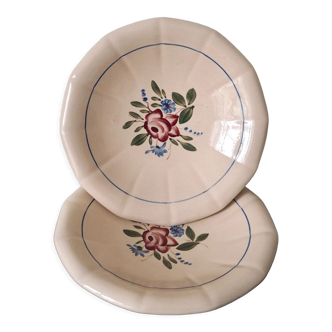 Pair of round dishes Digoin Sarreguemines 9177