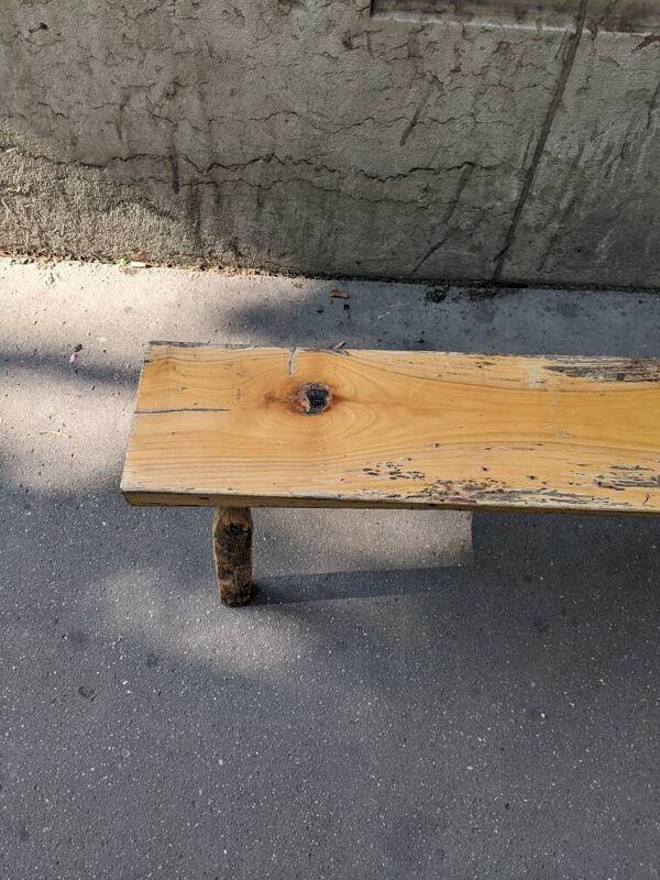 Banc artisanal wabi-sabi japandi décoration campagne design japonisant slow