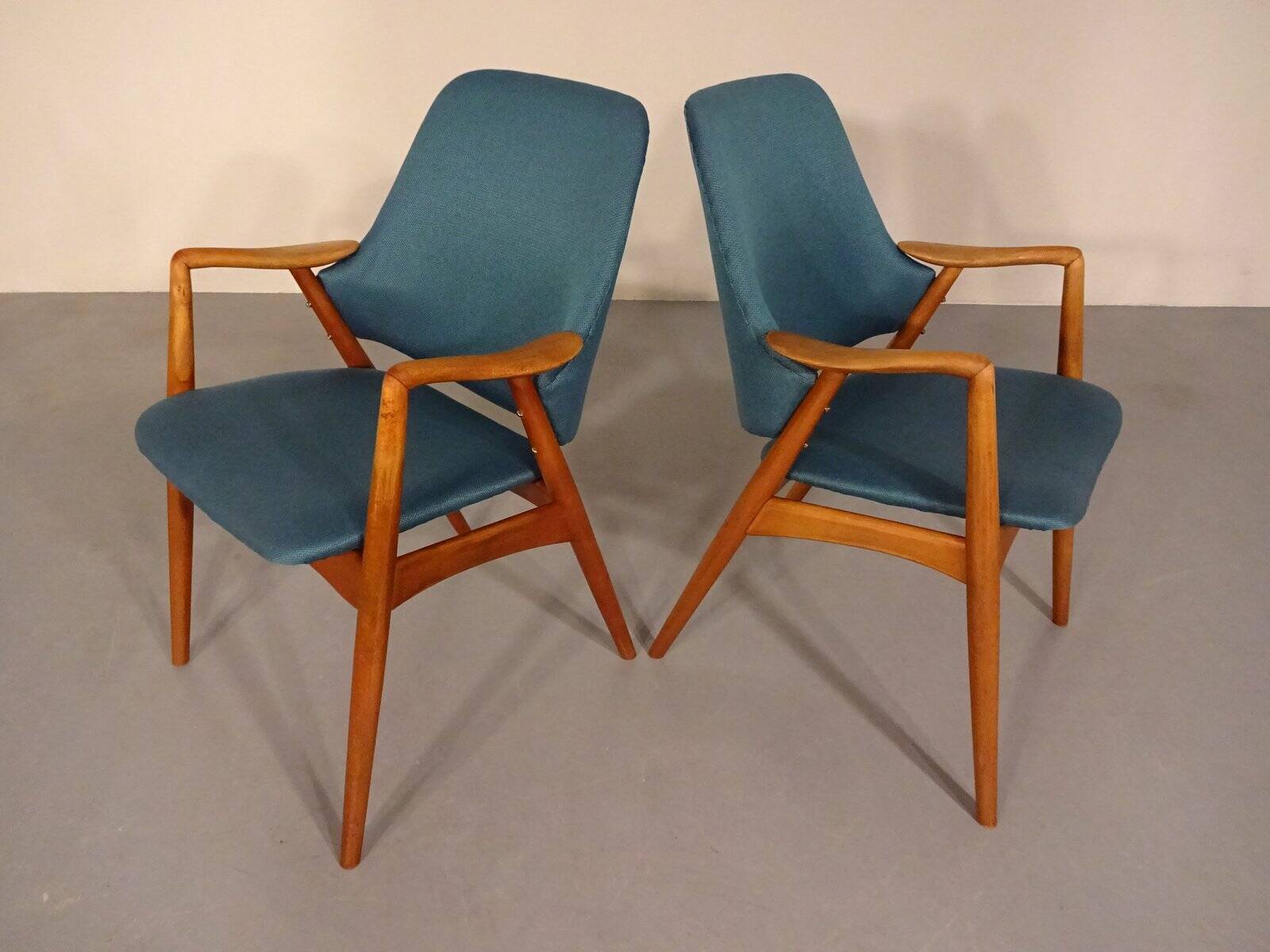 Set of Danish Beech Armchairs, 1960s