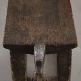 Lobi stool in carved wood from the early 20th century, Burkina Faso, Africa.