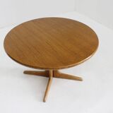 Vintage Danish round extendable dining table, 1960s