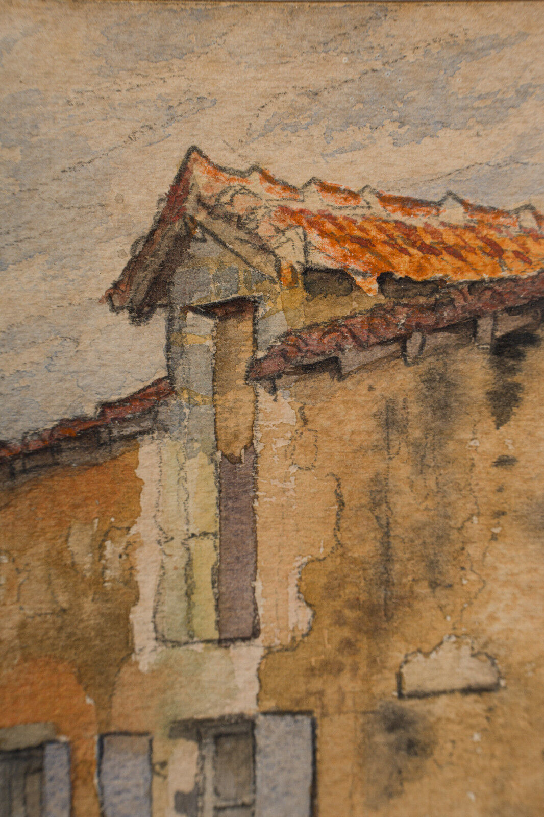 Watercolor on paper Maison Bouheben in Aubagnan by G. Rémy 1932