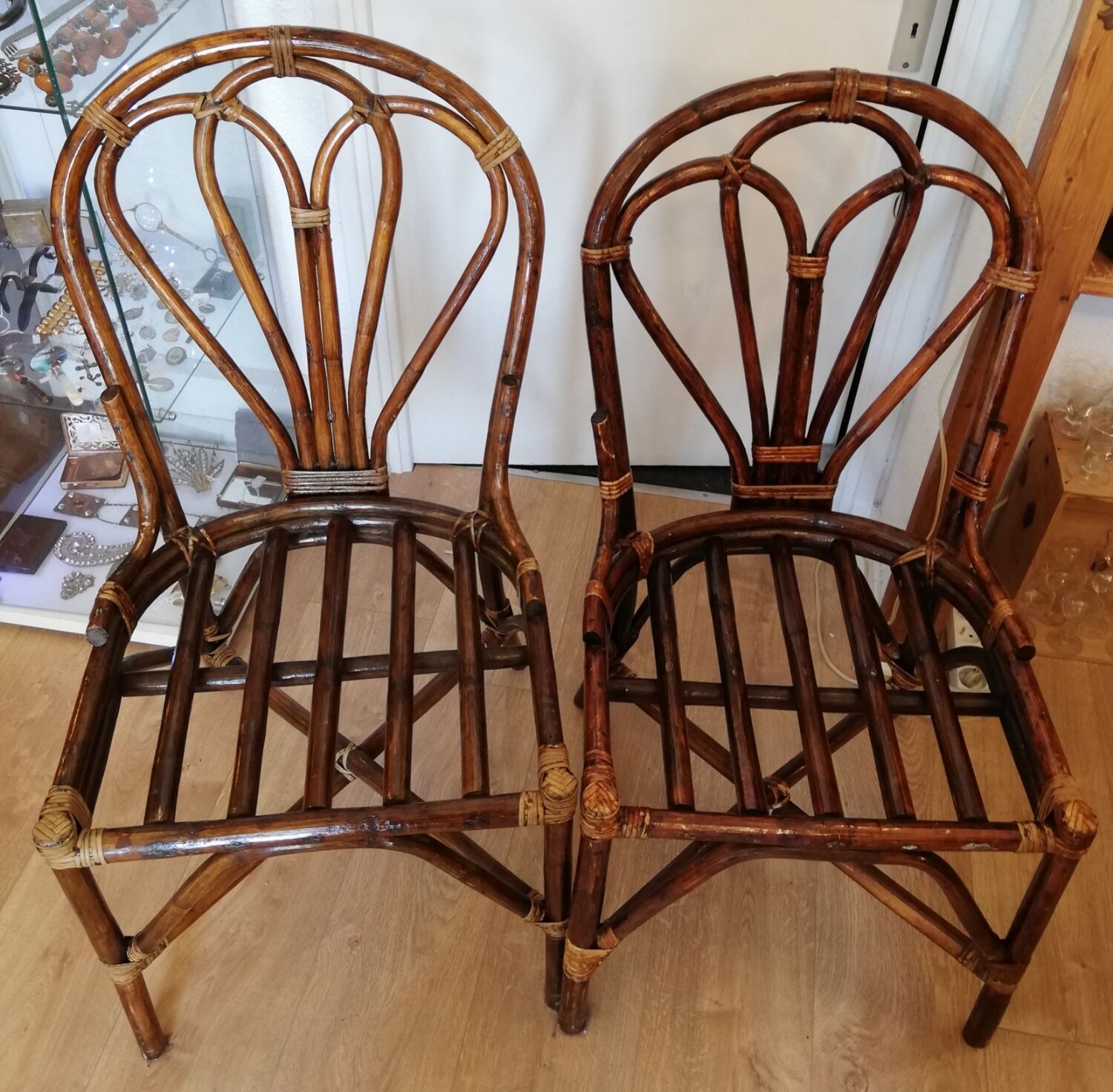 Pair of bamboo chairs circa 1970