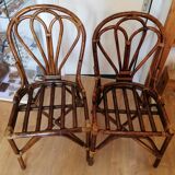 Pair of bamboo chairs circa 1970