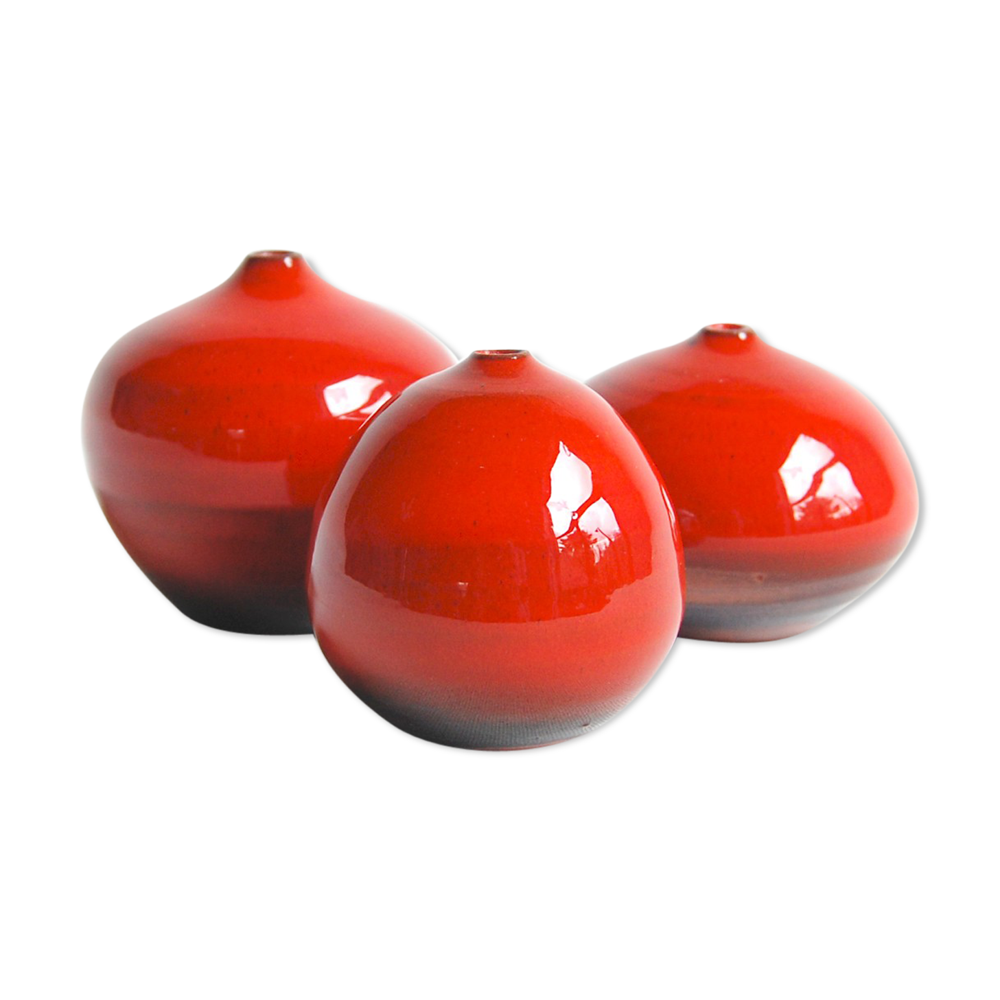 Trio de céramiques rouges Antonio Lampecco