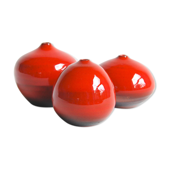 Trio of red ceramics Antonio Lampecco