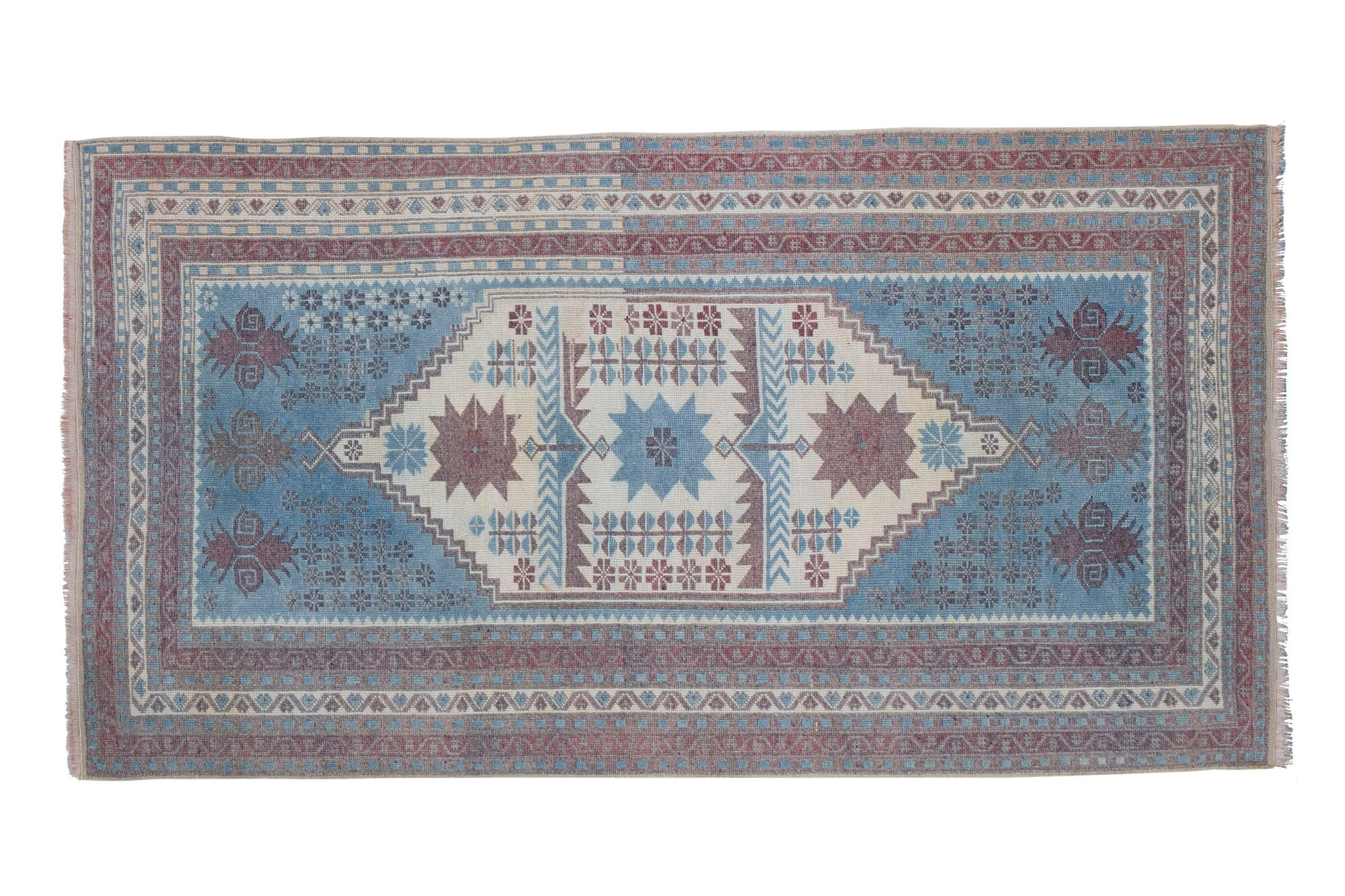 Vintage faded turkish oushak rug 103 x 190 cm