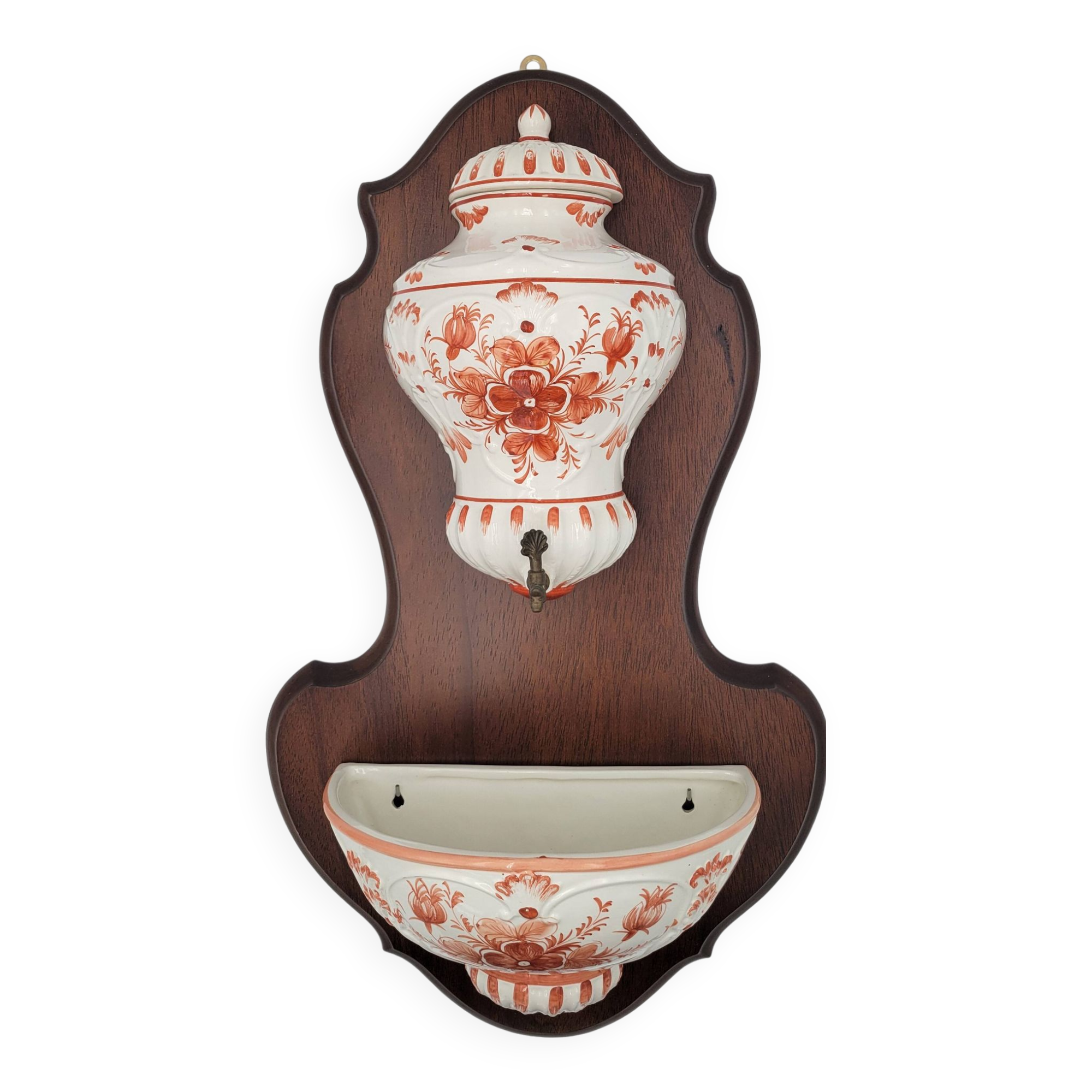 Italian earthenware wall fountain