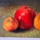 Authentic still life with apples circa 1959, oil painting