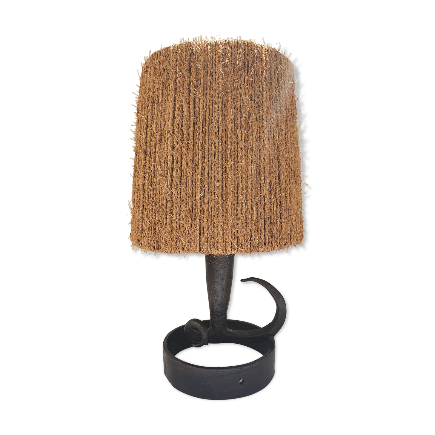 Wrought iron lamp folk art