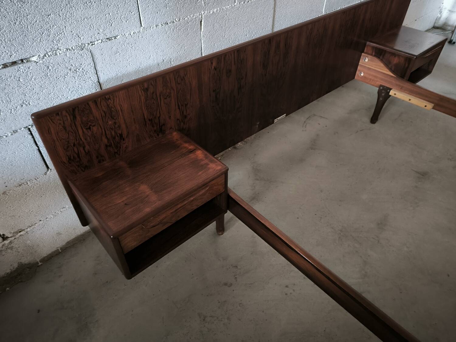 Lit scandinave en palissandre vintage