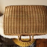 Vintage wicker suitcase