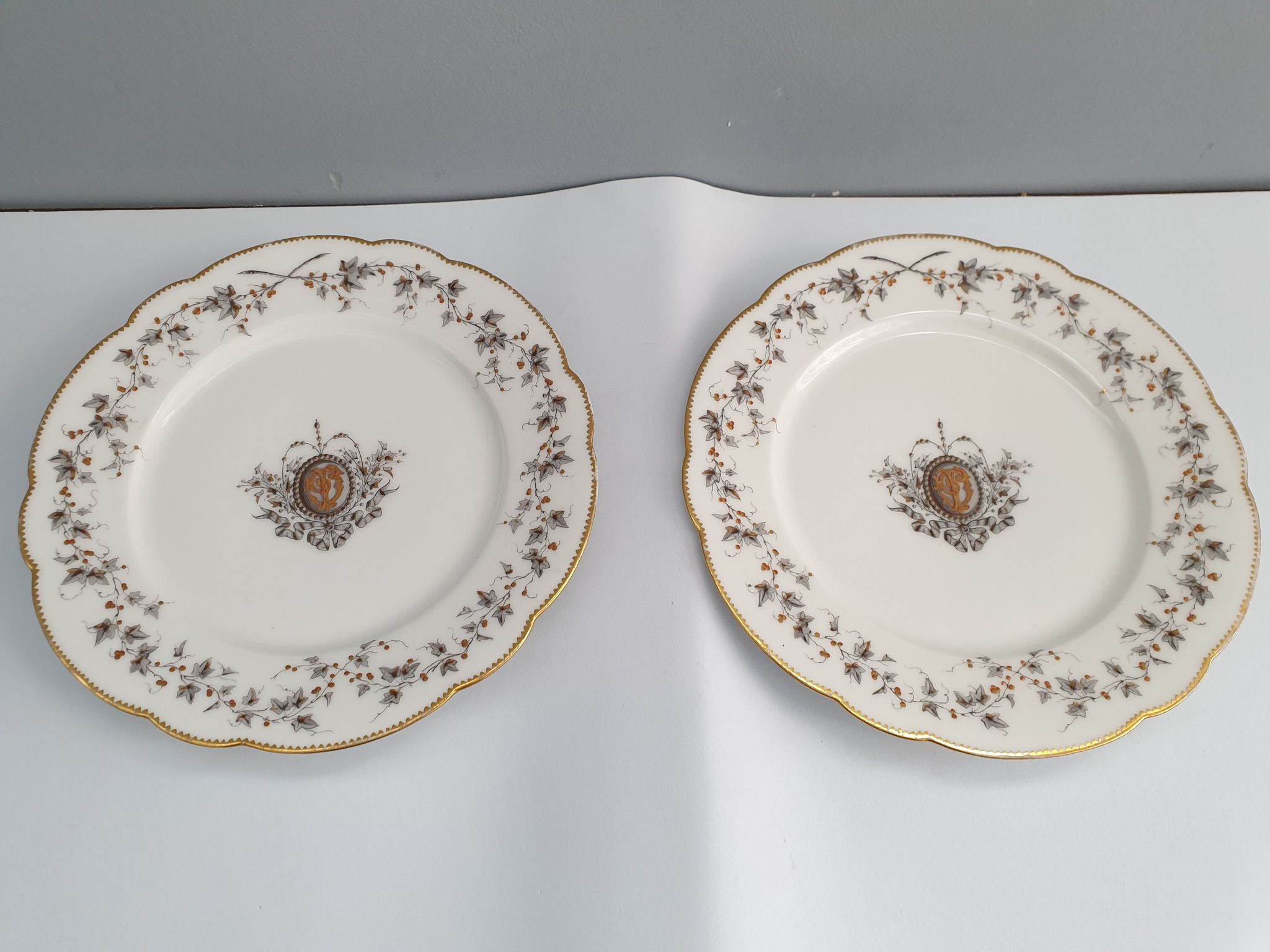 Two antique porcelain plates from Paris The crystal staircase