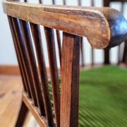 1900s Arts and Crafts style tapered wingback armchair