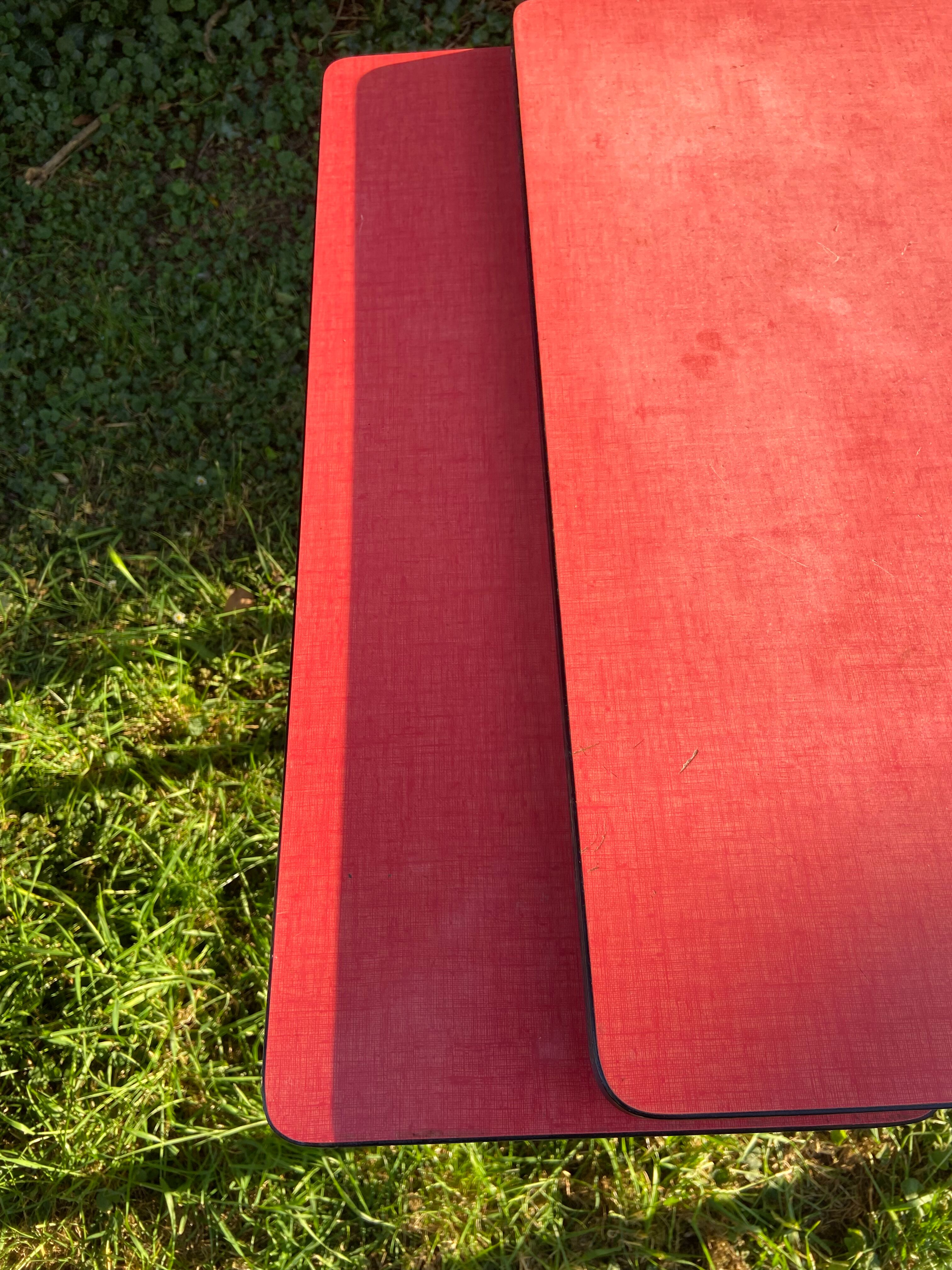 Vintage red formica table