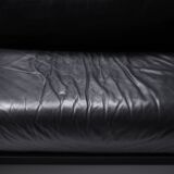 Rare Vintage Gradual lounge sofa in black leather by Cini Boeri for Knoll