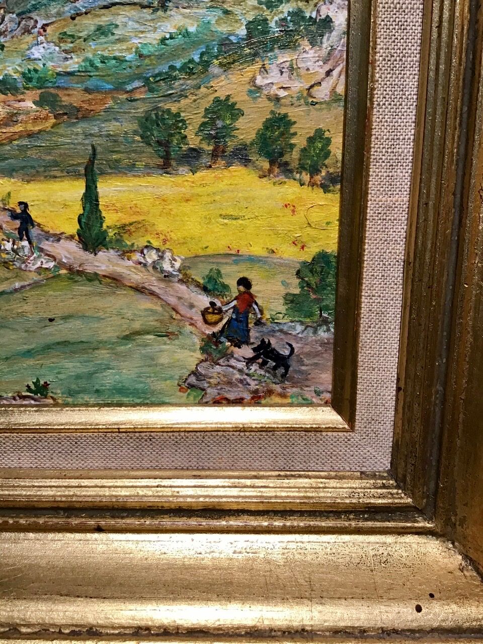 Ancient Tuscan landscape painting dated 1989