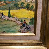 Ancient Tuscan landscape painting dated 1989