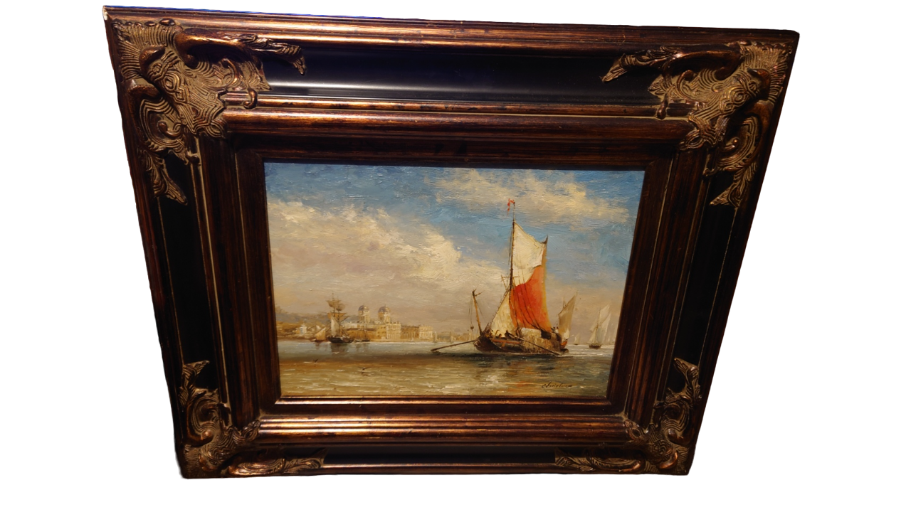 Oil on canvas Venice signed Cristaux 1956