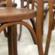 Set of 17 vintage bistro chairs in curved wood — striped seat, be