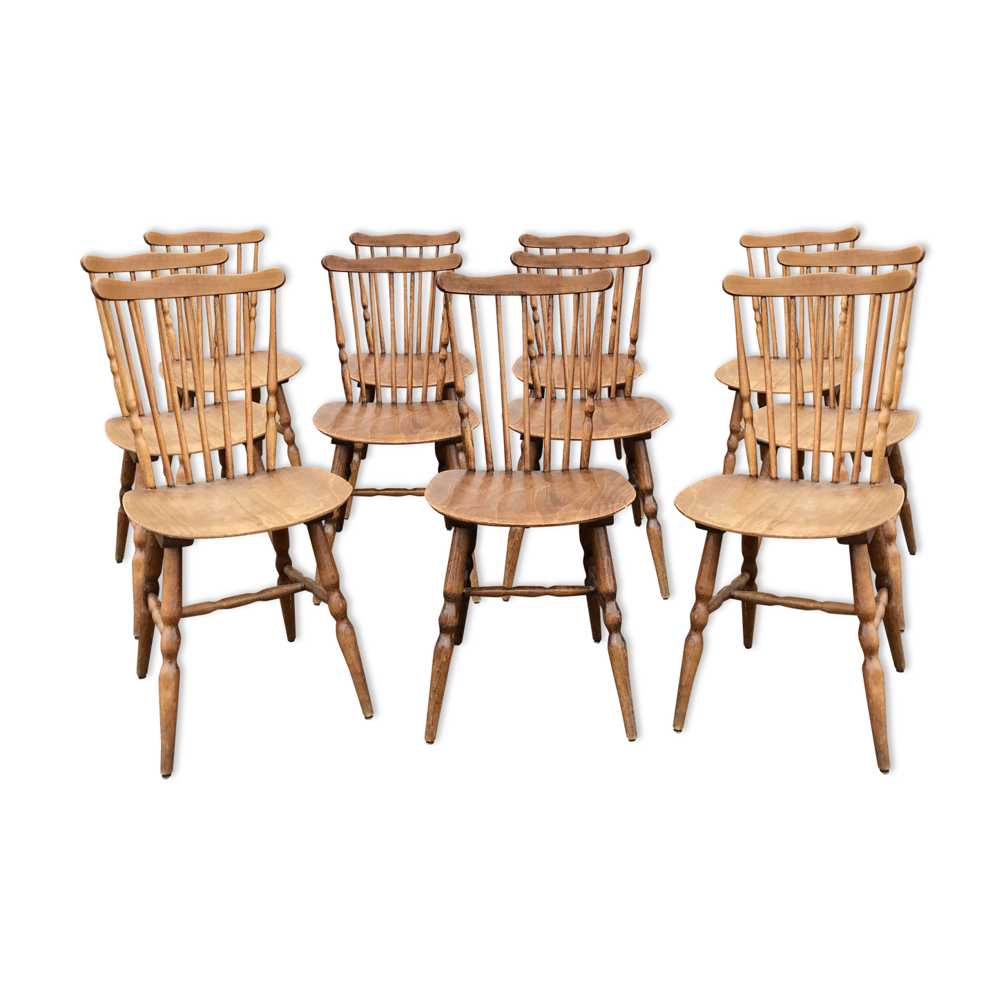10 bistro chairs troquet "menuet" baumann 1970