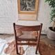 Mid Century French Rustic Teak & Rush Dining Chairs (x6)