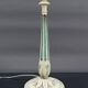 Lampe en bois Art Déco peinte en blanc et bleu patiné, France, Circa 1920