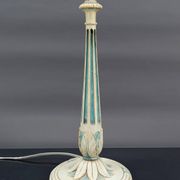 Art Deco wooden lamp painted in white and patinated blue, France, Circa 1920
