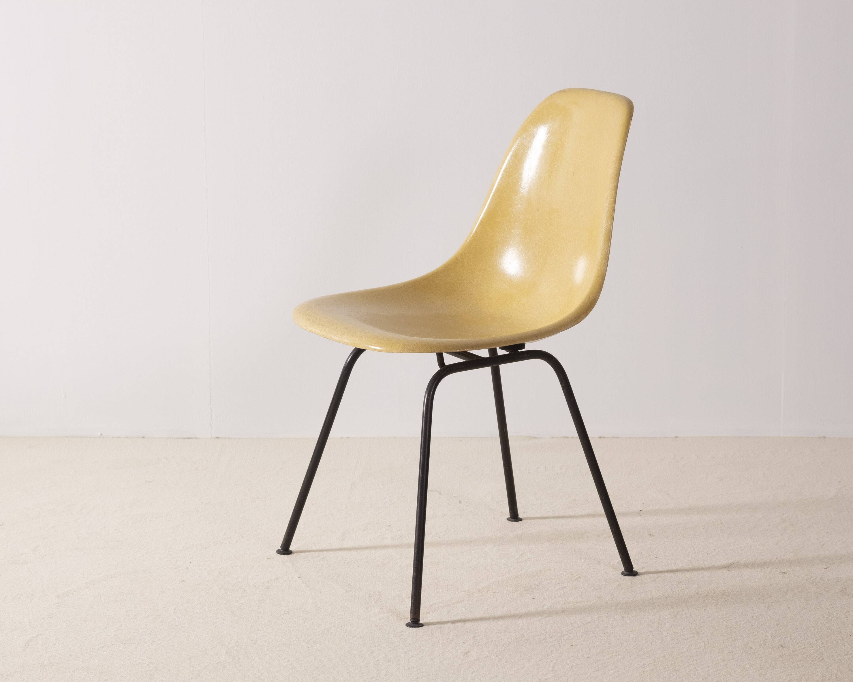Eames Ocher Side Chair on H Base, Herman Miller 1960s